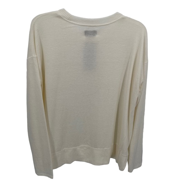 Lucky Brand women’s NWT cream sweater long sleeves Crew Neck Viscose Medium - Picture 2 of 7